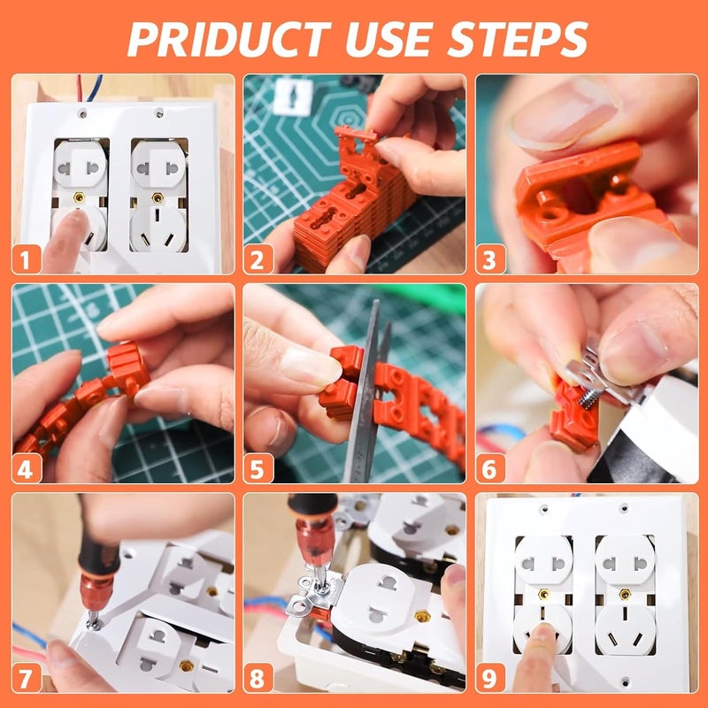 Upitry Outlet Spacers for Electrical Receptacle Box: Plastic Shim Spacers - Ideal for Electric Wall Switch - Receptacle Extenders Stackable Spacer for Sockets Plugs Washer Screws (150 Pack + 10 Screws) - Image 2
